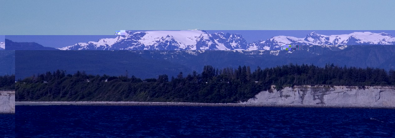 Comox glacier from the Salish Sea, photo by Philip Stone